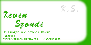 kevin szondi business card